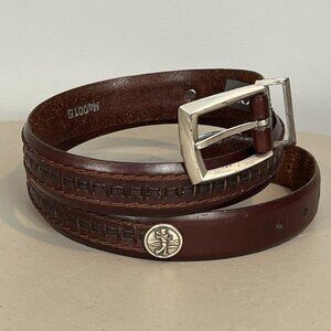 Onyx Brighton Mens Belt Size 40 Brown Leather Silver Golf Conchas Coins